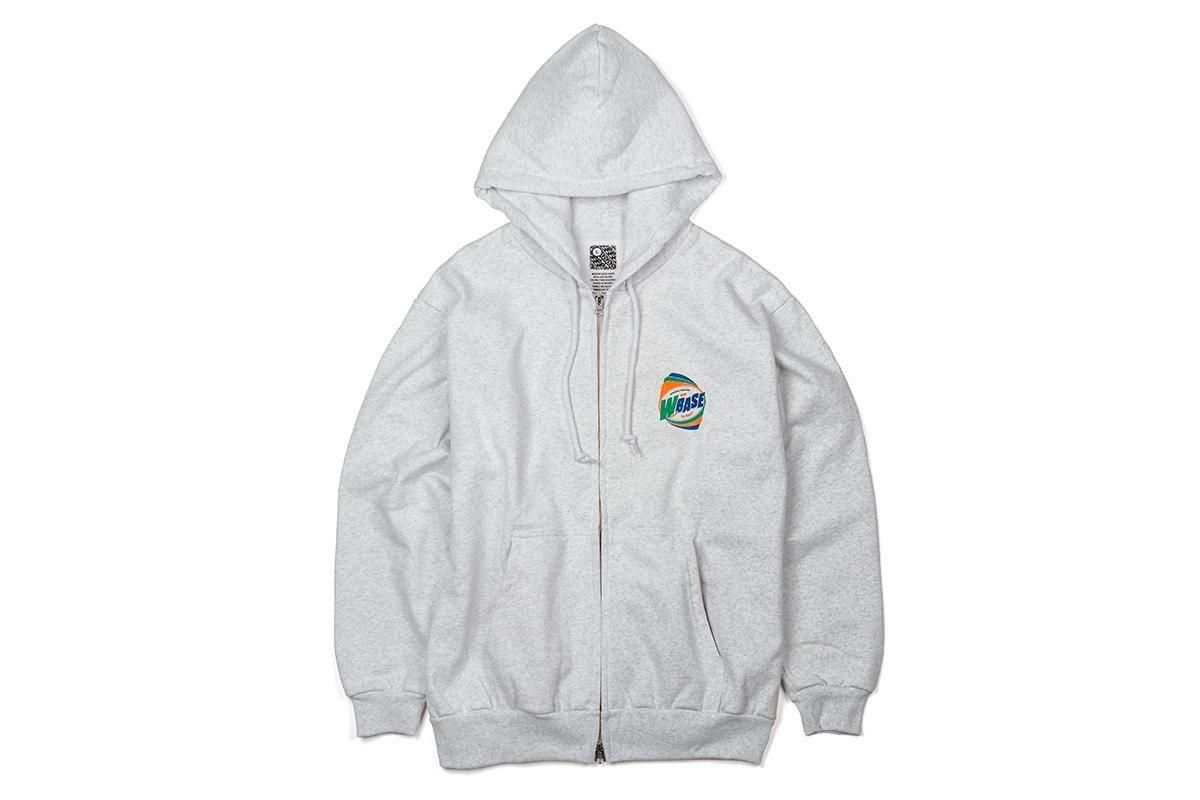 W-BASE - PD LOGO ZIP HOODIE - GREY