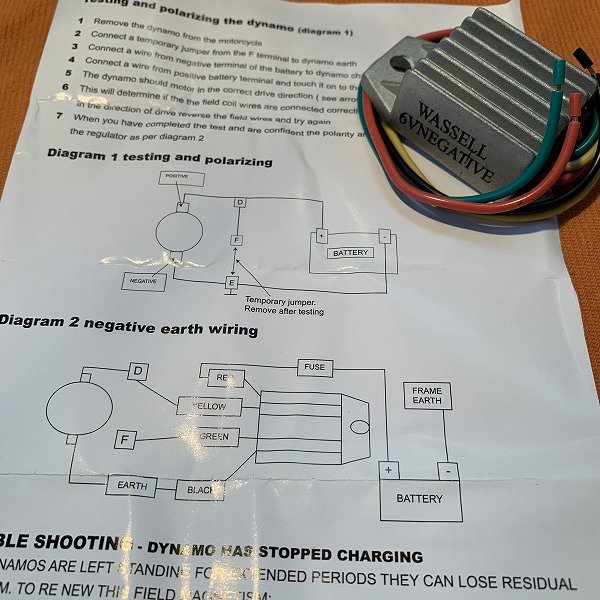 6Vダイナモ用レギュレーター ネガティブグラウンド - GreenSmith