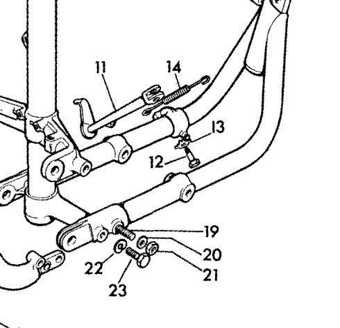 サイドスタンドピボットピン 67年以前TRI/BSA