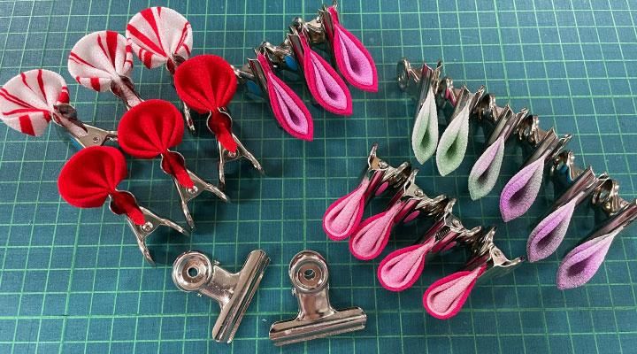つまみ細工にクリップが重宝
