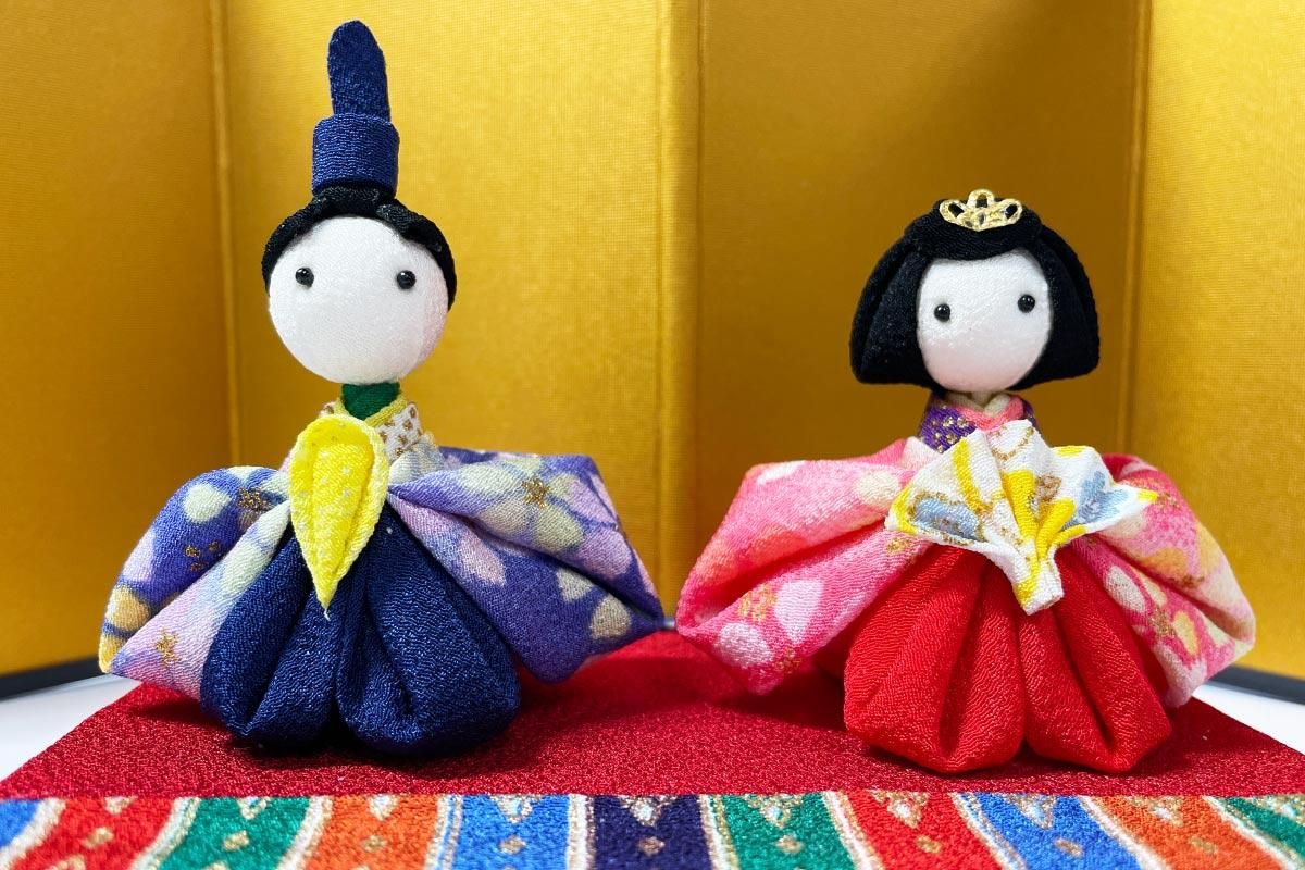 つまみ雛の完成作品例