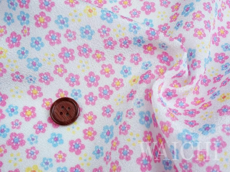 小花が可愛いピンクの小紋 W-34A | 星小花 | ピンク | 一越