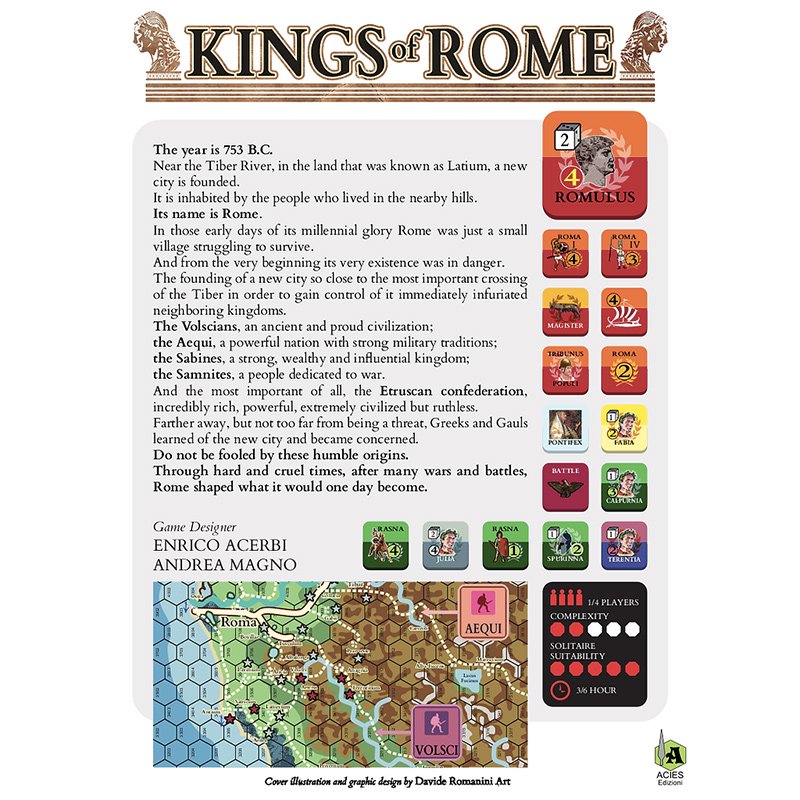 印刷済み日本語ルールブック付き】Kings of Rome - 歴史ボードゲーム専門通販ショップ: 小さなウォーゲーム屋