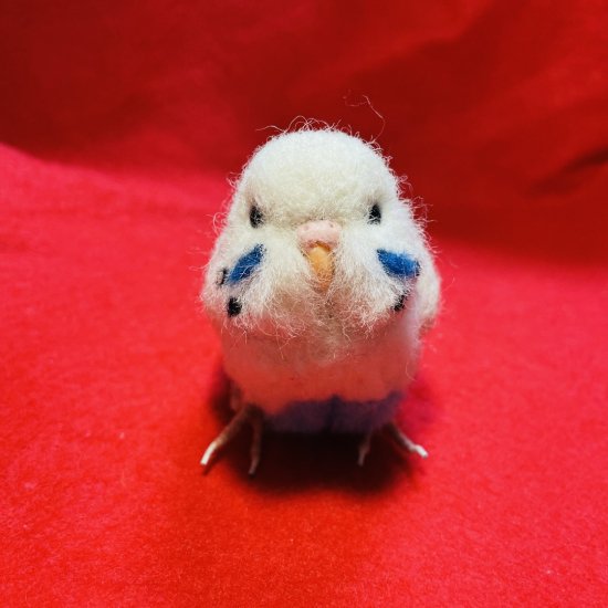 羊毛フェルト リアル可愛いセキセイインコ フィギュア 鳥 ゆこりん工房 ハルクイン水色 - ハンドメイド雑貨専門店 ゆこりん工房