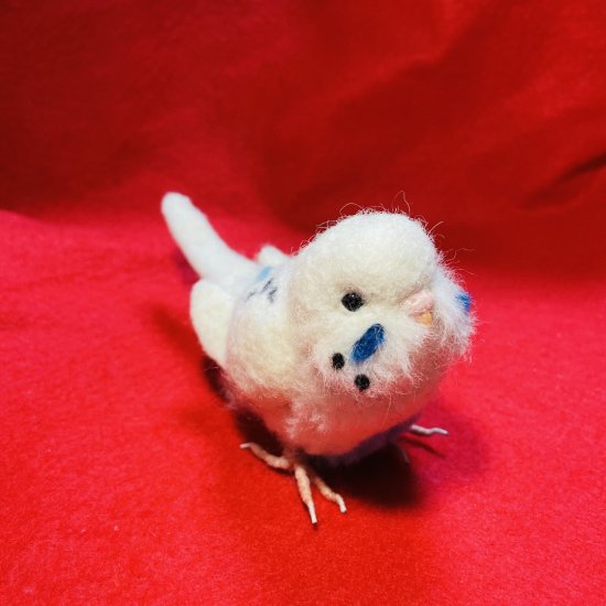 羊毛フェルト リアル可愛いセキセイインコ フィギュア 鳥 ゆこりん工房 ハルクイン水色 - ハンドメイド雑貨専門店 ゆこりん工房