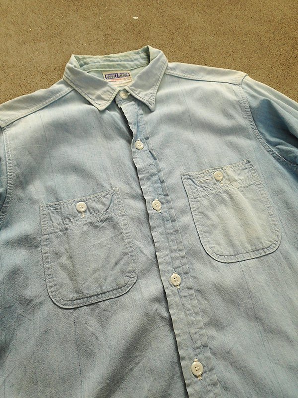 60's DOUBLE RINGER Blue Chambray Shirt - Spring Store by rightyright