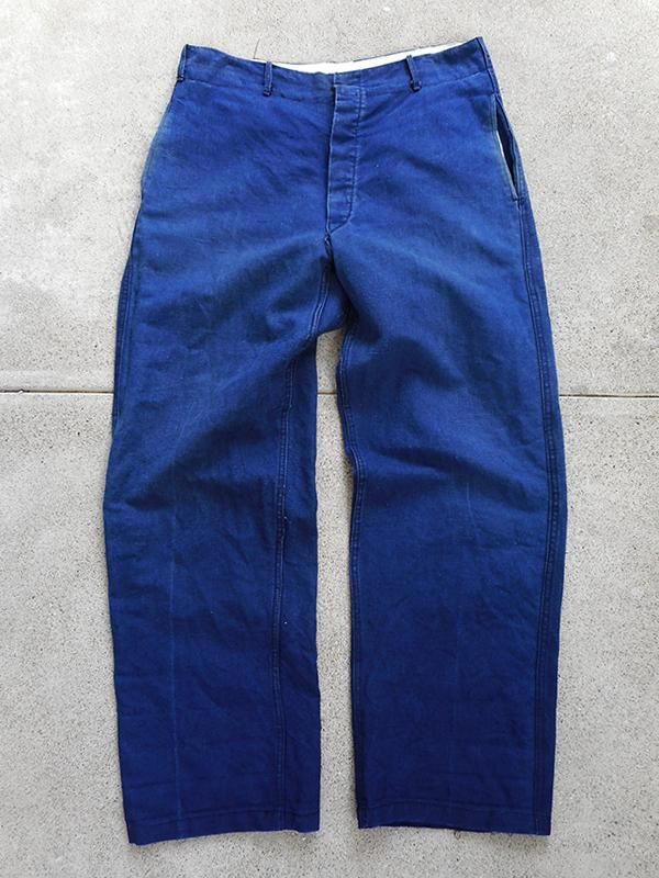 40's French Indigo Linen Work Pants - Spring Store by