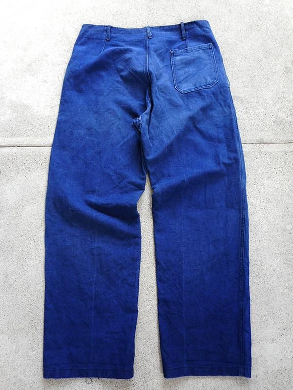 40's French Indigo Linen Work Pants - Spring Store by 40's French Indigo Linen Work Pants - Spring Store by