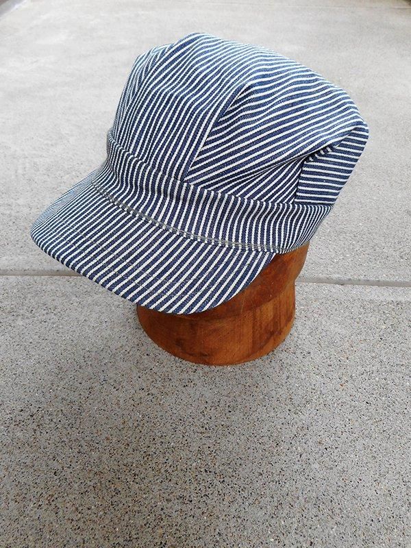 grape Printed Striped Cap ストライプキャップ HEAD LIGHT ヒッコリーストライプ ワークキャップ - アメカジ