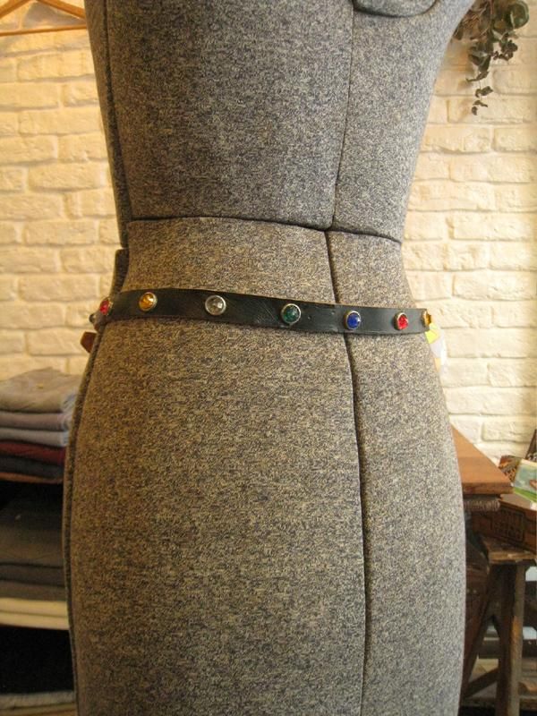 50-60's Studs Belt Black Leather - Spring Store by rightyright