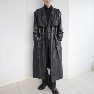 old leather trench coat