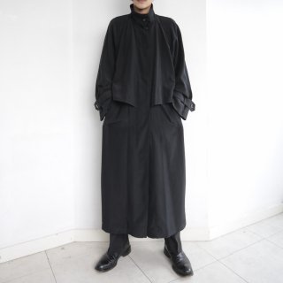 old stand collar long coat 