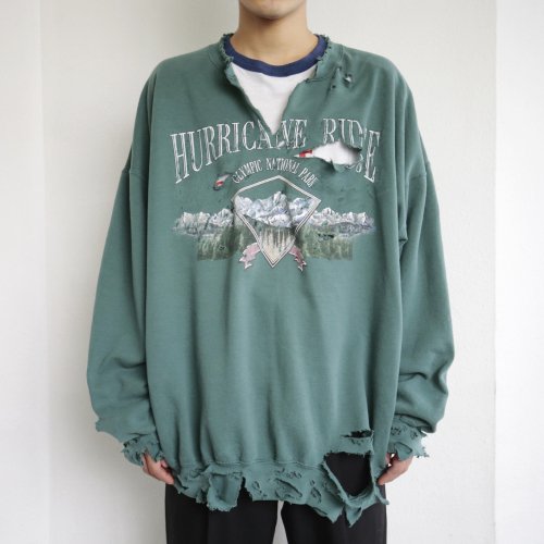 90´s Fruit of ☆USA製☆ペイント☆Boro sweat+nilxinfo.com