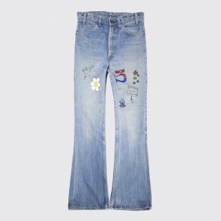 vintage levi's 646 small-e painted flare jeans