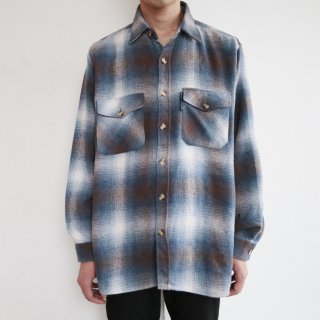 old ombre check flannel shirt