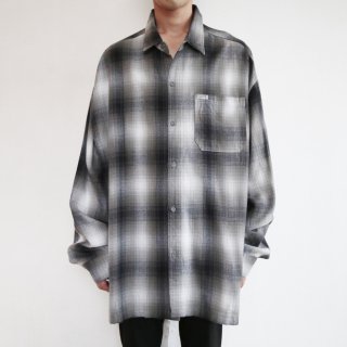 old ombre check flannel shirt