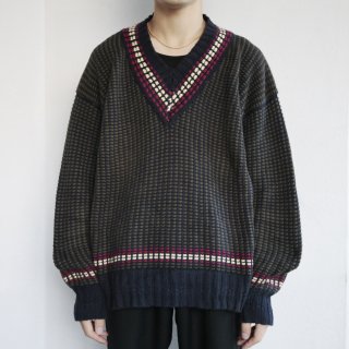 old hand knit tilden sweater