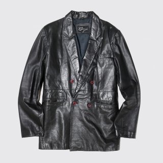 vintage leather double breasted tailored jacket