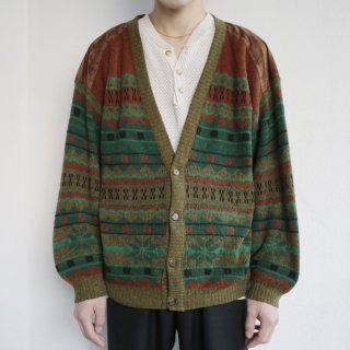 vintage nordic pattern cardigan