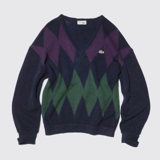 vintage lacoste harrikin check sweater