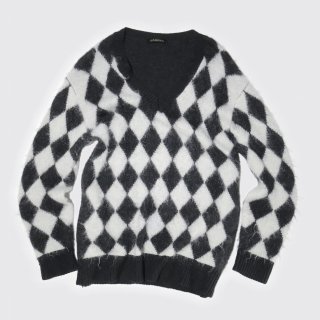 vintage u.k. harrikin check mohair sweater
