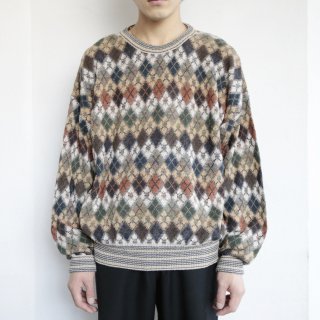 vintage multi argyle sweater