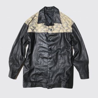 vintage python combi leather jacket
