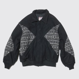 vintage combi wool zipped jacket