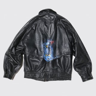 vintage back paint leather jacket