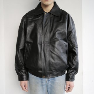 vintage fly front leather jacket
