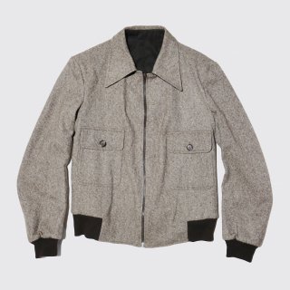 vintage reversible gabardine/tweed aviator jacket