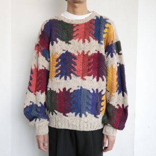 vintage multi collar cotton sweater
