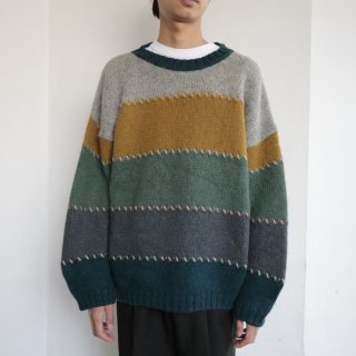 vintage multi collar border sweater