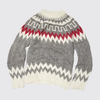 vintage hand knit fair isle sweater 