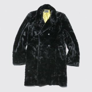 vintage double breasted faux fur coat