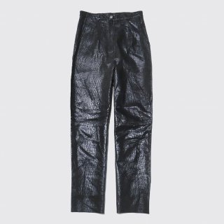 vintage python pattern leather trousers