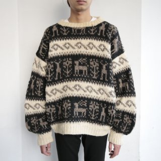 vintage hand knit nordic sweater