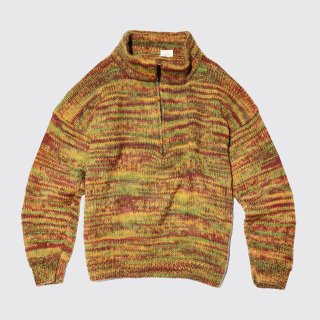vintage half zip marble knit sweater