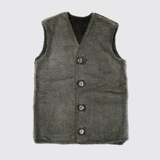 vintage faux mouton vest , reversible