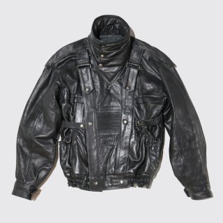 vintage belted motorcycle leather jacket
