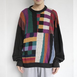vintage multi color loose sweater