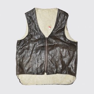 vintage boa leather vest