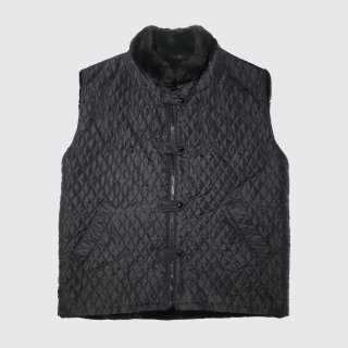 vintage quilting / faux fur vest 