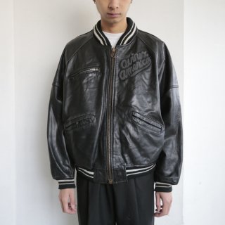 vintage avirex leather varsity jacket