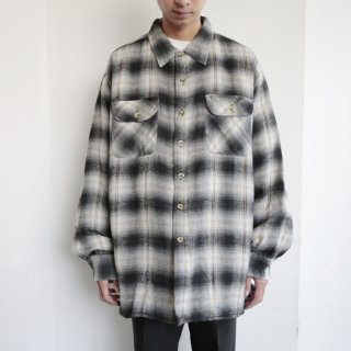 vintage paded ombre check shirt jacket
