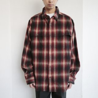 vintage woolrich ombre check heavy flannel shirt
