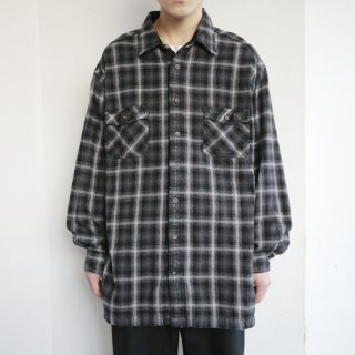 vintage ombre check heavy flannel shirt 
