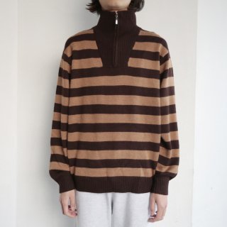 vintage half zipped border sweater 