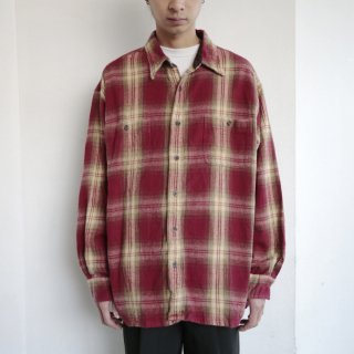 vintage ombre check heavy flannel shirt