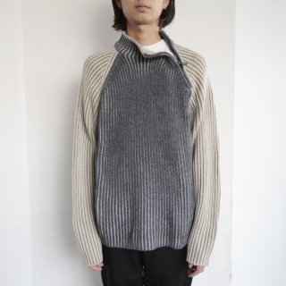 vintage zipped rib sweater